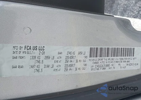 2020 Dodge Grand Caravan Gt из США, поврежденный, VIN 2C4RDGEGXLR188885